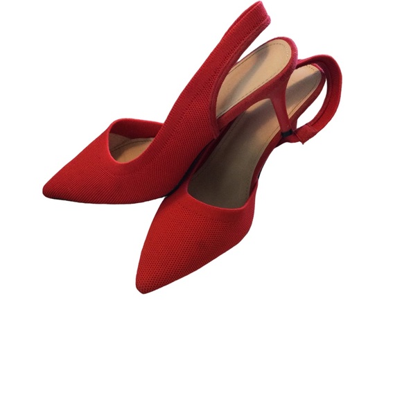 Cuccoo Red Knit Slingback Pumps Size 8.5 NWOT - Picture 2 of 6